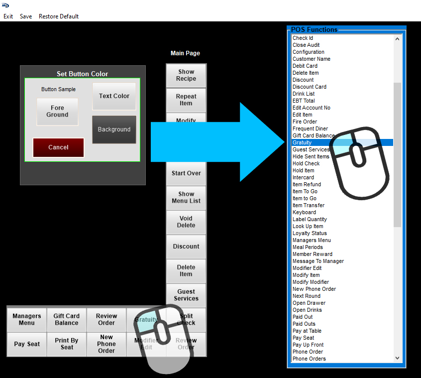 Gratuity (Service Charge); Adding gratuity to a customer's check